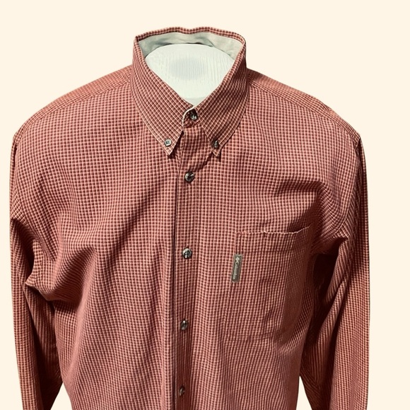 Columbia Sportswear Men's Button Down Long Sleeve Red Tan Check Shirt L - Picture 4 of 15